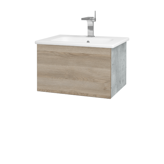 Waschtischunterschrank FLAT SZZ 60 (Waschtisch Euphoria)  - D01 Beton - D17 Eiche Colorado