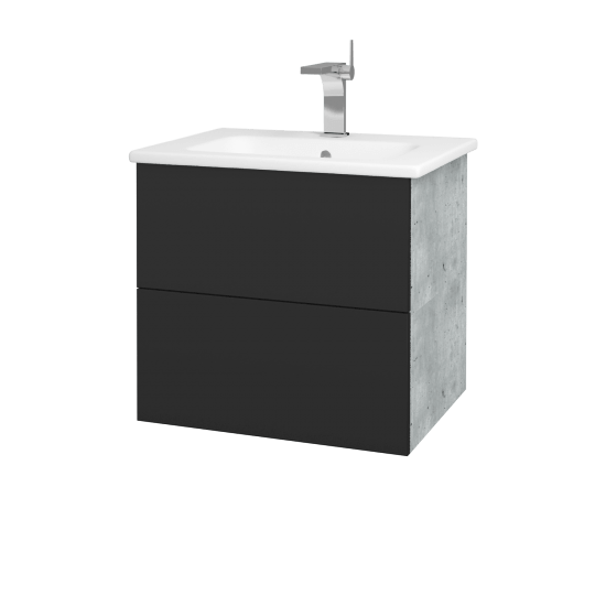 Waschtischunterschrank FLAT SZZ2 60 (Waschtisch Euphoria)  - D01 Beton - N03 Graphite