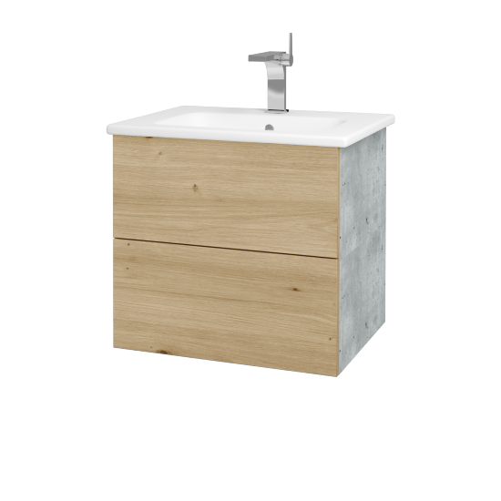 Waschtischunterschrank FLAT SZZ2 60 (Waschtisch Euphoria)  - D01 Beton - D22 Caramel