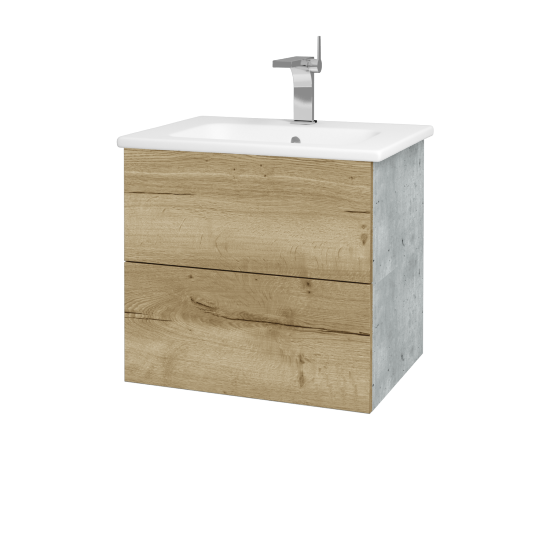 Waschtischunterschrank FLAT SZZ2 60 (Waschtisch Euphoria)  - D01 Beton - D26 Ontario