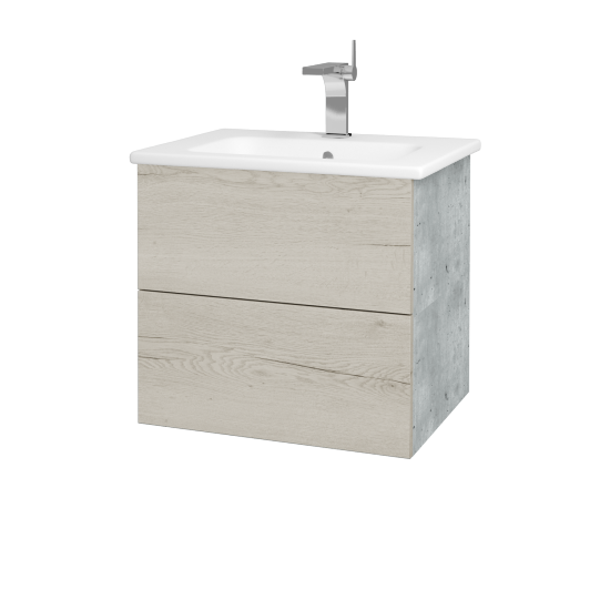 Waschtischunterschrank FLAT SZZ2 60 (Waschtisch Euphoria)  - D01 Beton - D28 Alberta