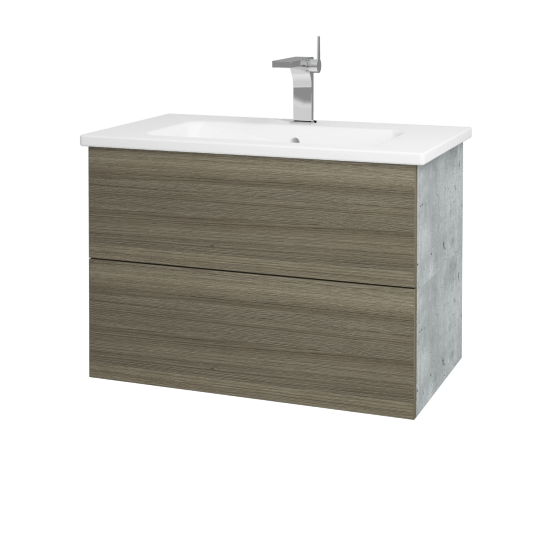 Waschtischunterschrank FLAT SZZ2 80 (Waschtisch Euphoria)  - D01 Beton - D03 Cafe