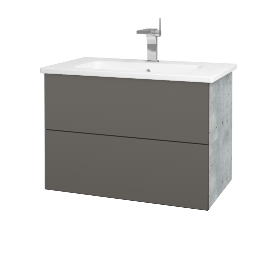 Waschtischunterschrank FLAT SZZ2 80 (Waschtisch Euphoria)  - D01 Beton - N06 Lava
