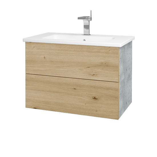 Waschtischunterschrank FLAT SZZ2 80 (Waschtisch Euphoria)  - D01 Beton - D22 Caramel