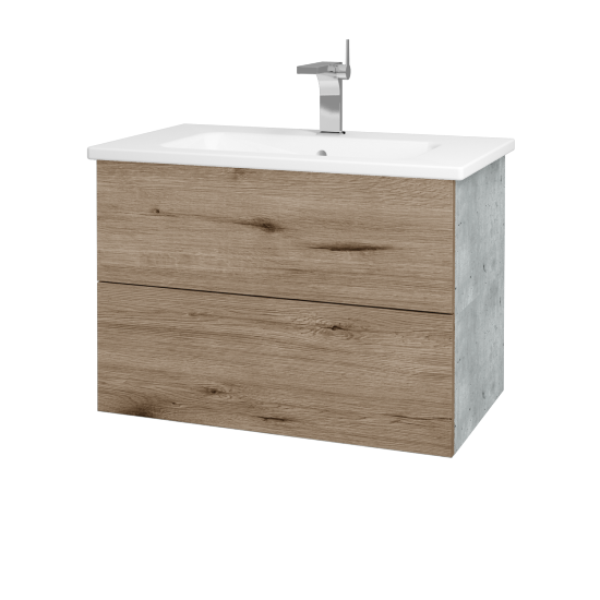 Waschtischunterschrank FLAT SZZ2 80 (Waschtisch Euphoria)  - D01 Beton - D23 Herkules