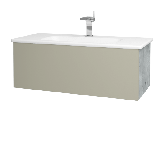 Waschtischunterschrank FLAT SZZ 80 (Waschtisch Euphoria)  - D01 Beton - L04 Taupe Lack Hochglanz