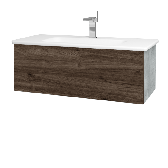 Waschtischunterschrank FLAT SZZ 80 (Waschtisch Euphoria)  - D01 Beton - D25 Teak