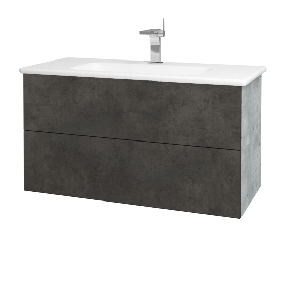 Waschtischunterschrank FLAT SZZ2 100 (Waschtisch Euphoria)  - D01 Beton - D16 Dark Beton