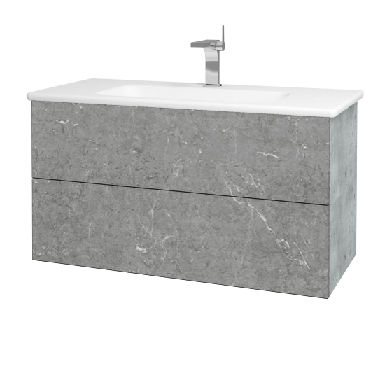 Waschtischunterschrank FLAT SZZ2 100 (Waschtisch Euphoria)  - D01 Beton - D20 Galaxy
