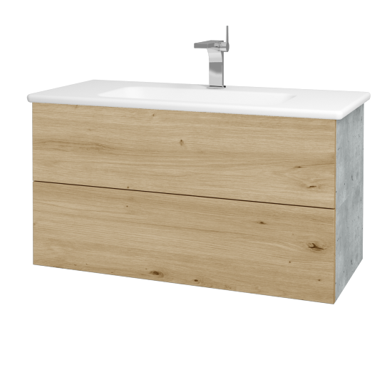 Waschtischunterschrank FLAT SZZ2 100 (Waschtisch Euphoria)  - D01 Beton - D22 Caramel