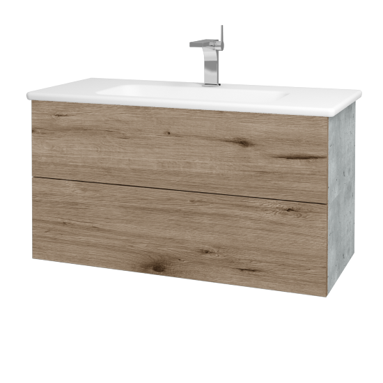 Waschtischunterschrank FLAT SZZ2 100 (Waschtisch Euphoria)  - D01 Beton - D23 Herkules