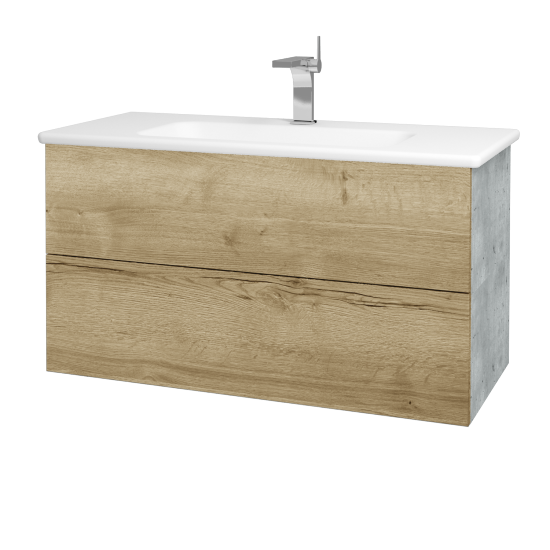 Waschtischunterschrank FLAT SZZ2 100 (Waschtisch Euphoria)  - D01 Beton - D26 Ontario