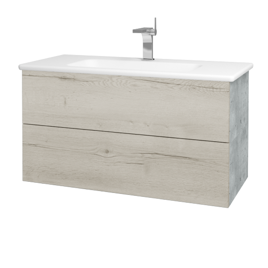 Waschtischunterschrank FLAT SZZ2 100 (Waschtisch Euphoria)  - D01 Beton - D28 Alberta