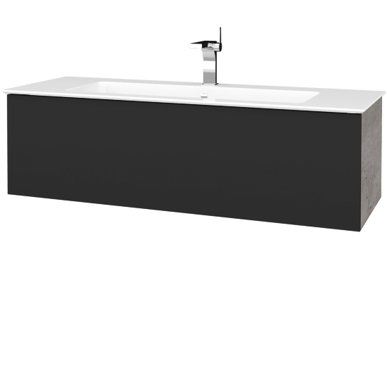 Waschtischunterschrank FLAT SZZ 120 (Waschtisch Pura)  - D01 Beton - N03 Graphite