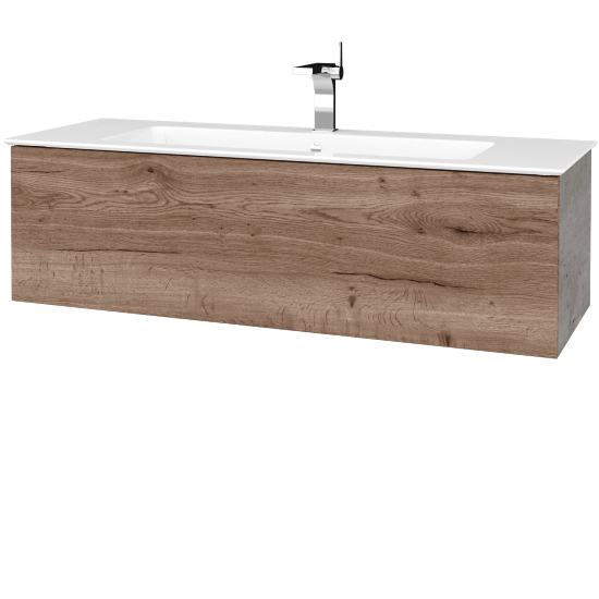 Waschtischunterschrank FLAT SZZ 120 (Waschtisch Pura)  - D01 Beton - D21 Tobacco