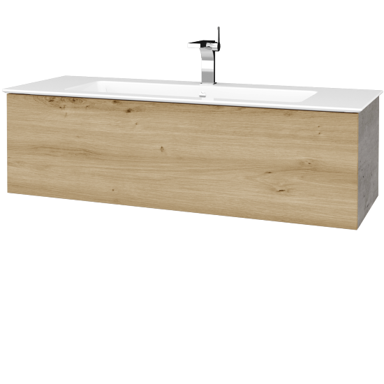 Waschtischunterschrank FLAT SZZ 120 (Waschtisch Pura)  - D01 Beton - D22 Caramel