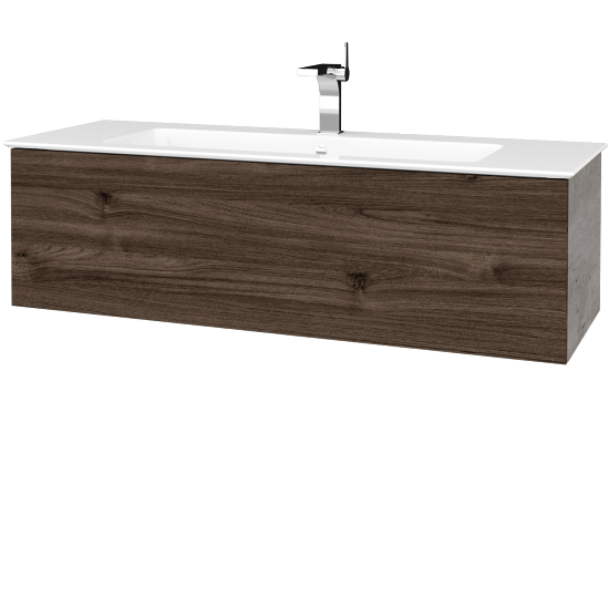 Waschtischunterschrank FLAT SZZ 120 (Waschtisch Pura)  - D01 Beton - D25 Teak