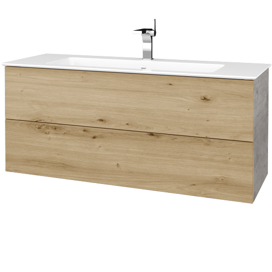 Waschtischunterschrank FLAT SZZ2 120 (Waschtisch Pura)  - D01 Beton - D22 Caramel