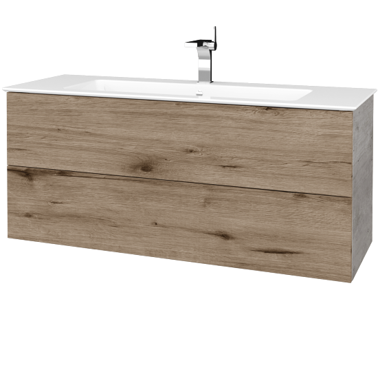 Waschtischunterschrank FLAT SZZ2 120 (Waschtisch Pura)  - D01 Beton - D23 Herkules