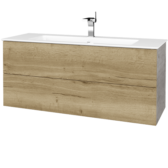 Waschtischunterschrank FLAT SZZ2 120 (Waschtisch Pura)  - D01 Beton - D26 Ontario