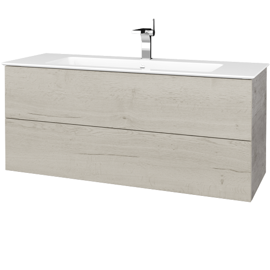 Waschtischunterschrank FLAT SZZ2 120 (Waschtisch Pura)  - D01 Beton - D28 Alberta
