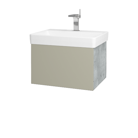 Waschtischunterschrank FLAT SZZ 60 (Waschtisch Laufen Pro S)  - D01 Beton - L04 Taupe Lack Hochglanz