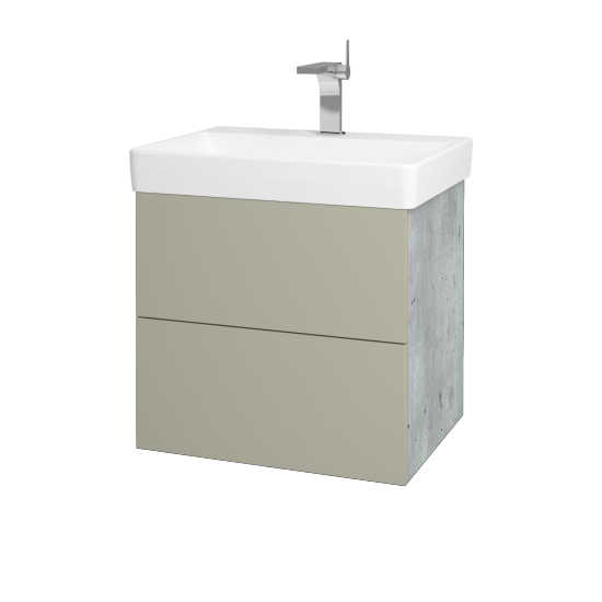 Kúpeľňová skrinka VARIANTE SZZ2 60 pre úmyvadlo Laufen Pro S - D01 Betón - M05 Béžová mat