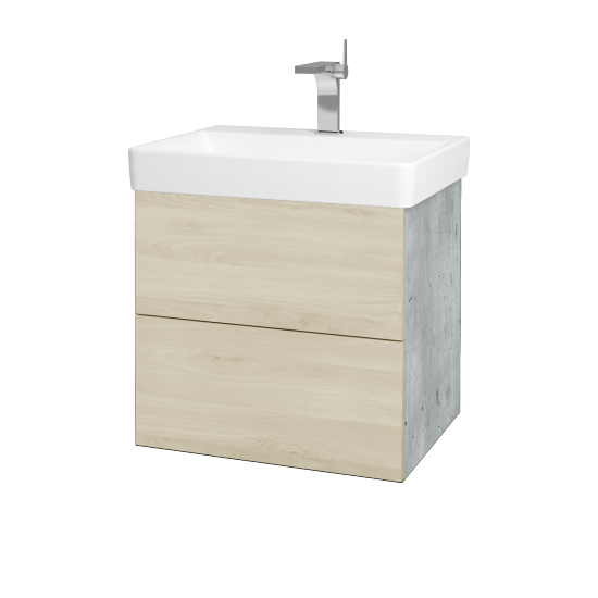 Waschtischunterschrank FLAT SZZ2 60 (Waschtisch Laufen Pro S)  - D01 Beton - D24 Ohio