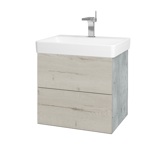 Waschtischunterschrank FLAT SZZ2 60 (Waschtisch Laufen Pro S)  - D01 Beton - D28 Alberta