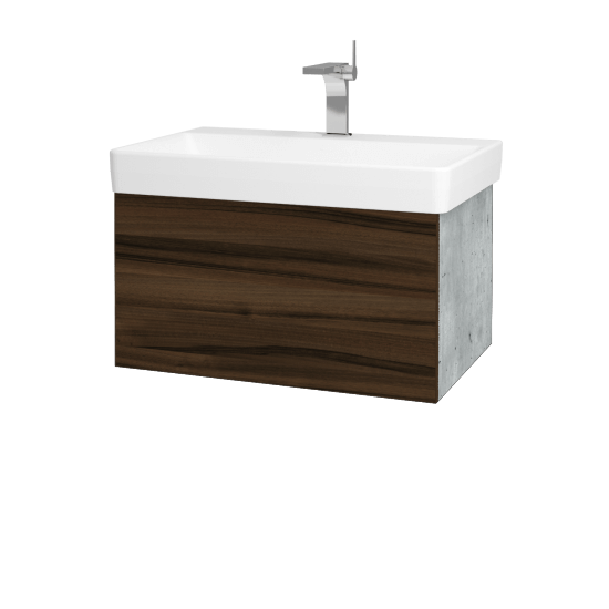 Waschtischunterschrank FLAT SZZ 70 (Waschtisch Laufen Pro S)  - D01 Beton - D06 Nussbaum