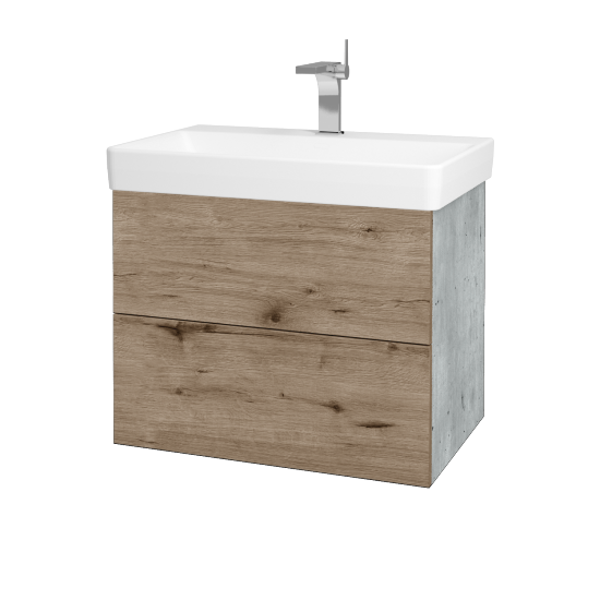 Waschtischunterschrank FLAT SZZ2 70 (Waschtisch Laufen Pro S)  - D01 Beton - D23 Herkules