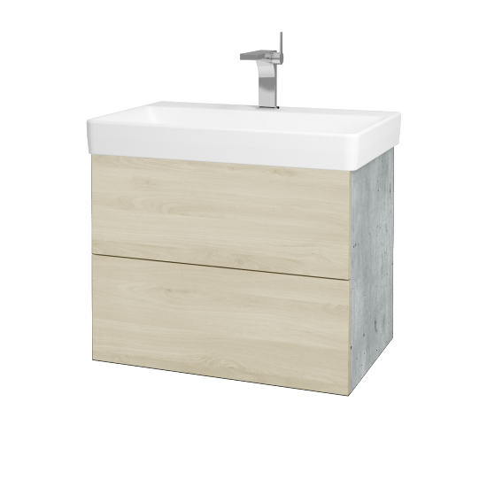 Waschtischunterschrank FLAT SZZ2 70 (Waschtisch Laufen Pro S)  - D01 Beton - D24 Ohio