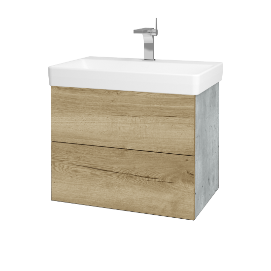 Waschtischunterschrank FLAT SZZ2 70 (Waschtisch Laufen Pro S)  - D01 Beton - D26 Ontario