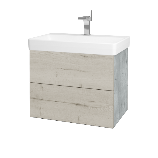 Waschtischunterschrank FLAT SZZ2 70 (Waschtisch Laufen Pro S)  - D01 Beton - D28 Alberta