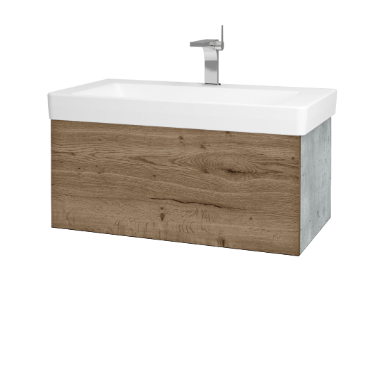 Waschtischunterschrank FLAT SZZ 85 (Waschtisch Laufen Pro S)  - D01 Beton - D21 Tobacco