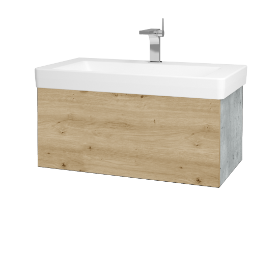 Waschtischunterschrank FLAT SZZ 85 (Waschtisch Laufen Pro S)  - D01 Beton - D22 Caramel