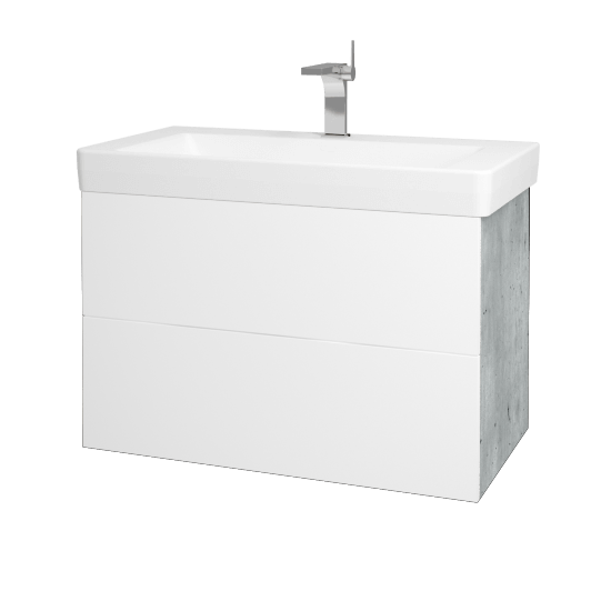 Koupelnová skříňka VARIANTE SZZ2 85 pro umyvadlo Laufen Pro S - D01 Beton - M01 Bílá mat