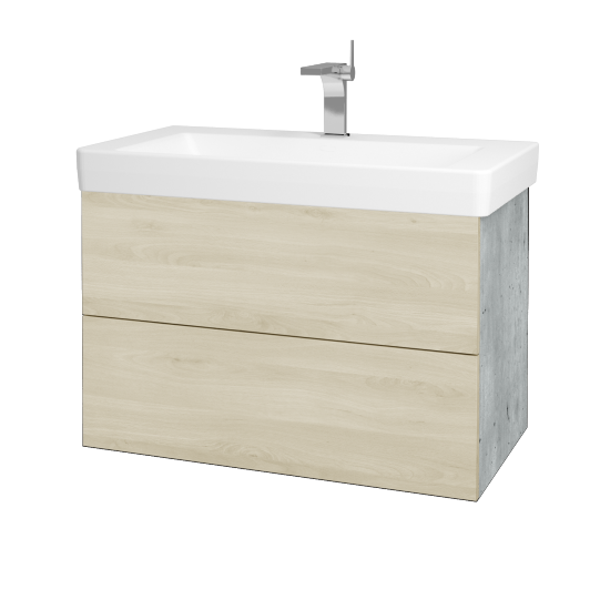Waschtischunterschrank FLAT SZZ2 85 (Waschtisch Laufen Pro S)  - D01 Beton - D24 Ohio