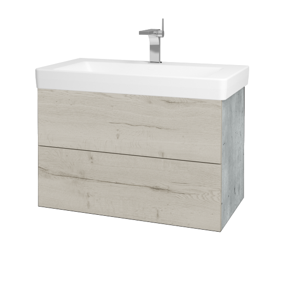 Waschtischunterschrank FLAT SZZ2 85 (Waschtisch Laufen Pro S)  - D01 Beton - D28 Alberta