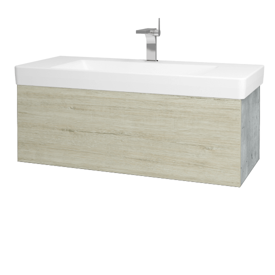 Waschtischunterschrank FLAT SZZ 105 (Waschtisch Laufen Pro S)  - D01 Beton - D05 Oregon