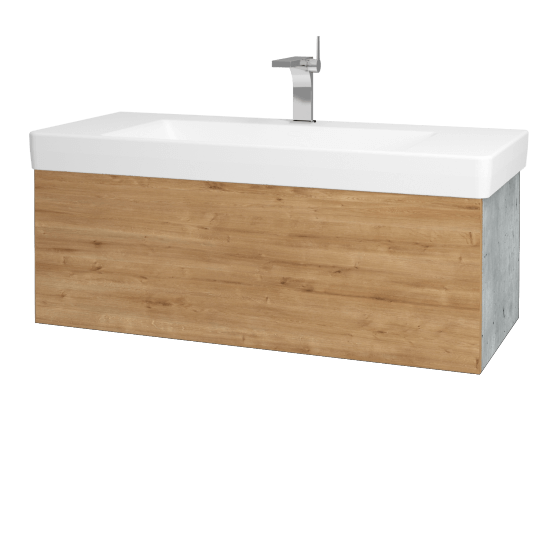 Waschtischunterschrank FLAT SZZ 105 (Waschtisch Laufen Pro S)  - D01 Beton - D09 Arlington