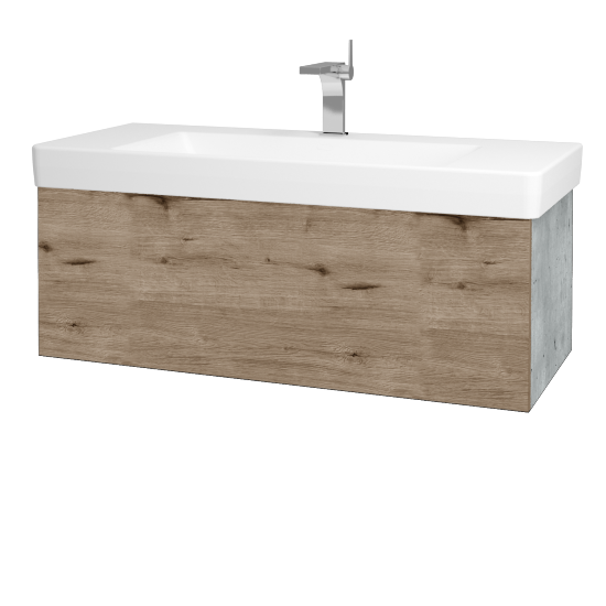Waschtischunterschrank FLAT SZZ 105 (Waschtisch Laufen Pro S)  - D01 Beton - D23 Herkules