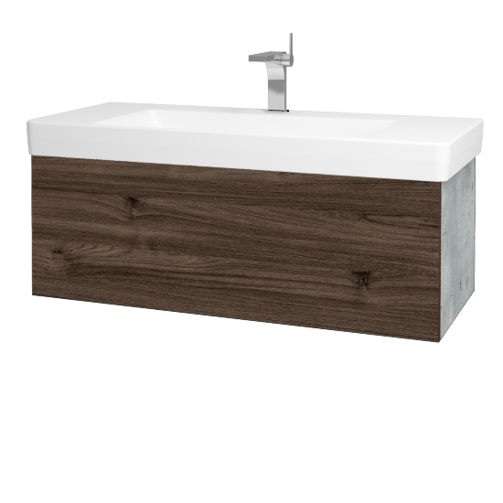 Waschtischunterschrank FLAT SZZ 105 (Waschtisch Laufen Pro S)  - D01 Beton - D25 Teak