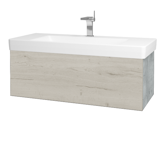 Waschtischunterschrank FLAT SZZ 105 (Waschtisch Laufen Pro S)  - D01 Beton - D28 Alberta