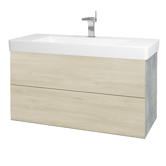 Waschtischunterschrank FLAT SZZ2 105 (Waschtisch Laufen Pro S)  - D01 Beton - D24 Ohio