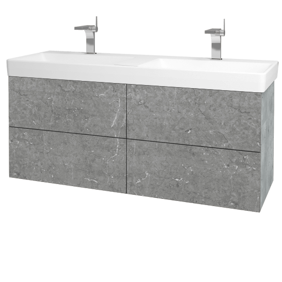 Waschtischunterschrank FLAT SZZ4 130 (Waschtisch Laufen Pro S)  - D01 Beton - D20 Galaxy