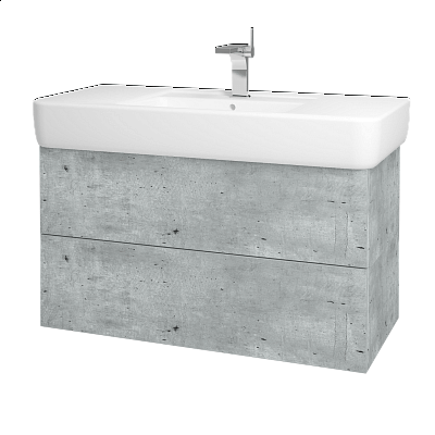 Waschtischunterschrank FLAT SZZ2 100 (für Waschtisch Keramag Renova)  - D01 Beton - D01 Beton