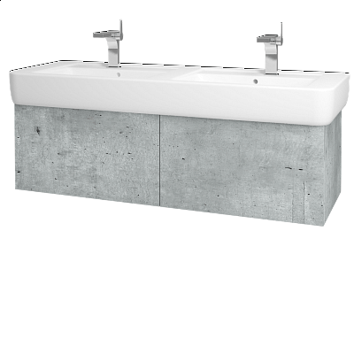 Waschtischunterschrank FLAT SZZ 130 (für Waschtisch Keramag Renova)  - D01 Beton - D01 Beton