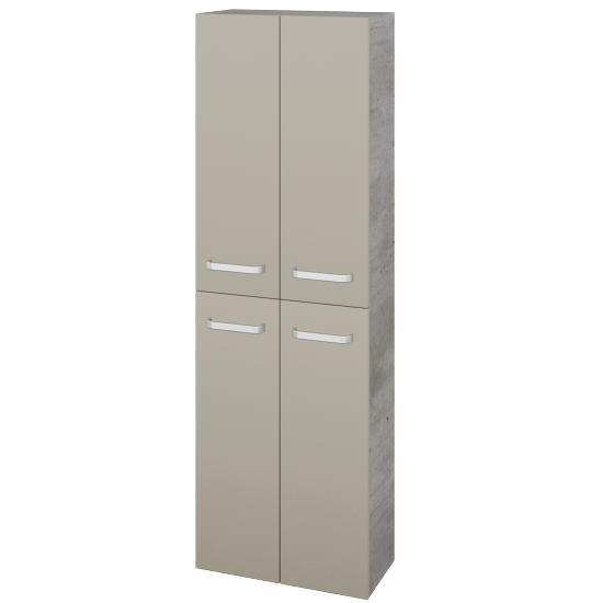 Hochschrank UNI SV1D4 50  - D01 Beton - Griffes T01 - L04 Taupe Lack Hochglanz