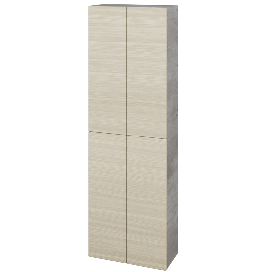 Hochschrank UNI SV1D4 50  - D01 Beton - Griffes T00 - D04 Eiche